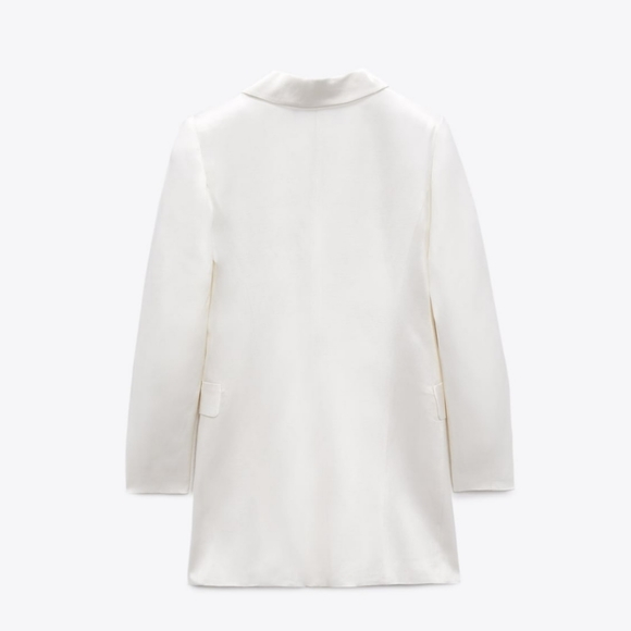 Zara 2 Pc Set Satin Effect Long Blazer & Pants Size XS - Picture 10 of 16